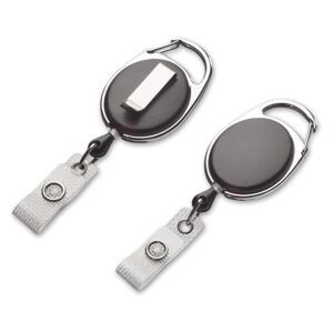 JoJo oval, schwarz Vollton, mit Nylonschnur, mit/ohne Gurtclip